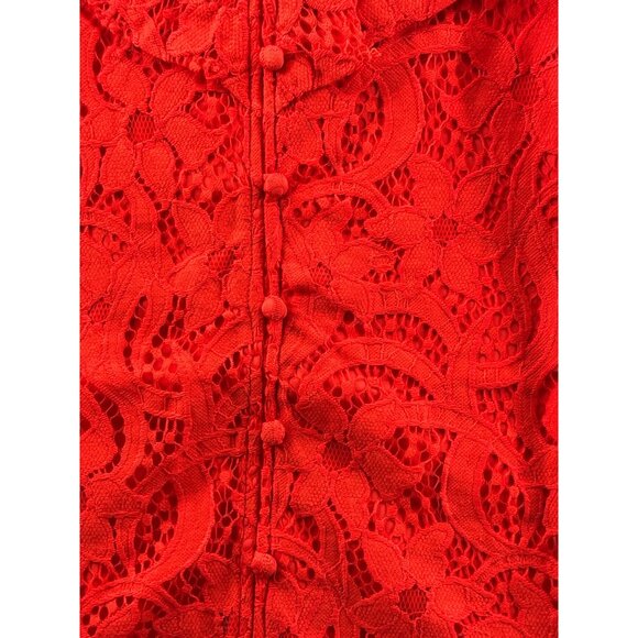 Torrid  Lace Sleeveless Top Ruffled Straps & Button Detail Orange Size 1XL - Picture 4 of 9